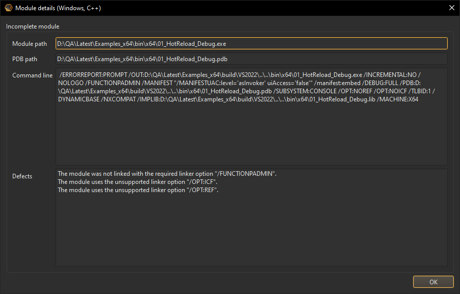 Module defects