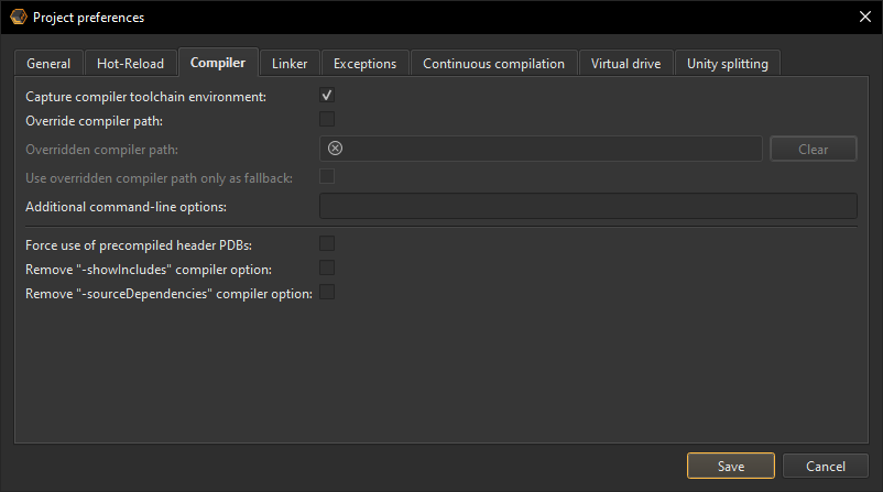 Project preferences compiler